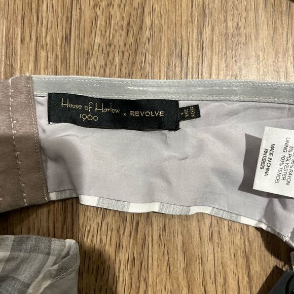 House of Harlow REVOLVE Gingham Tammy Waist Tie Halter Crop Top - Picture 5 of 7